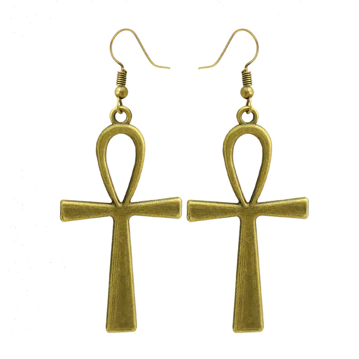 Ankh – Egyptian Necklace & Vintage Earrings Set