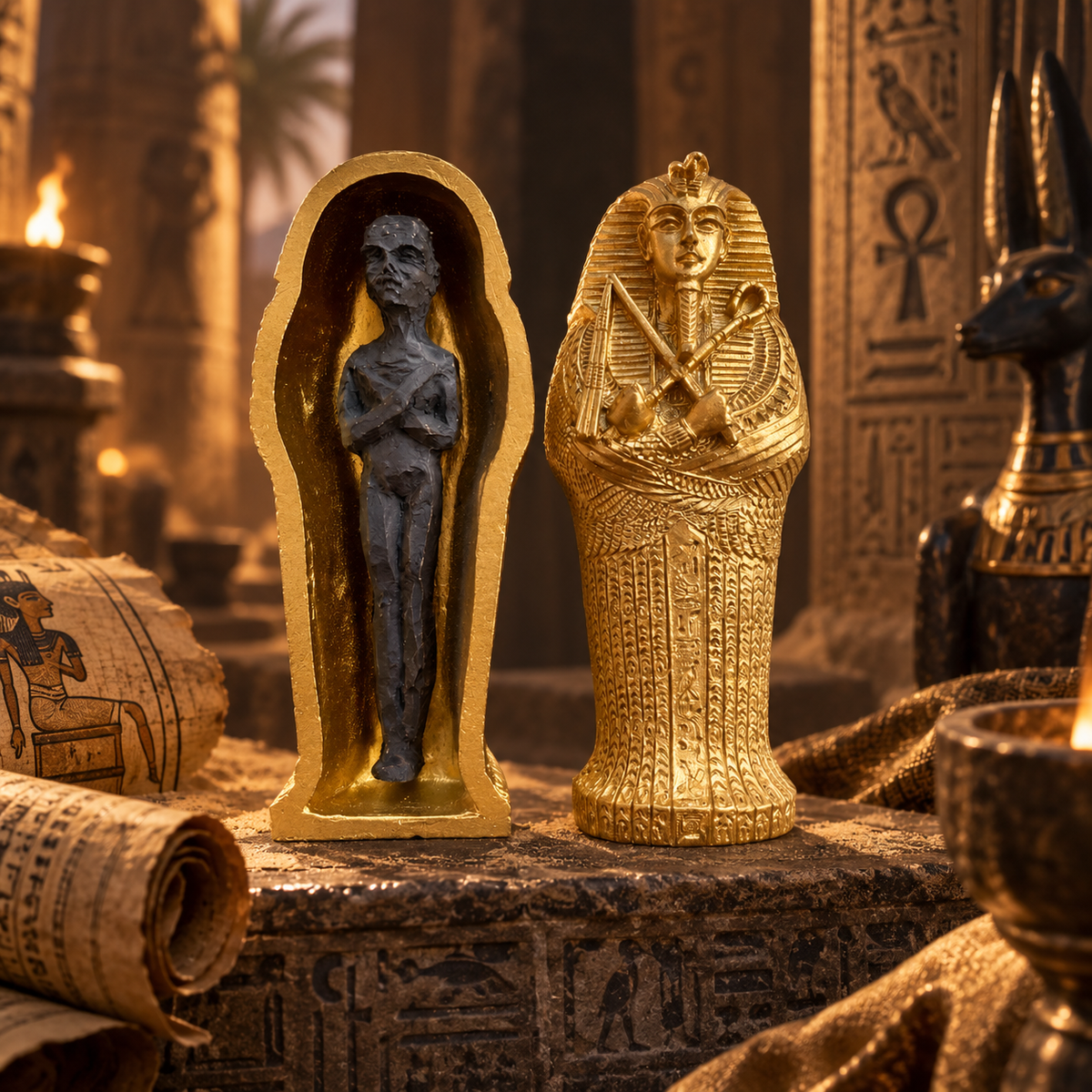 Egyptian Mummy Sarcophagus – Decorative Piece