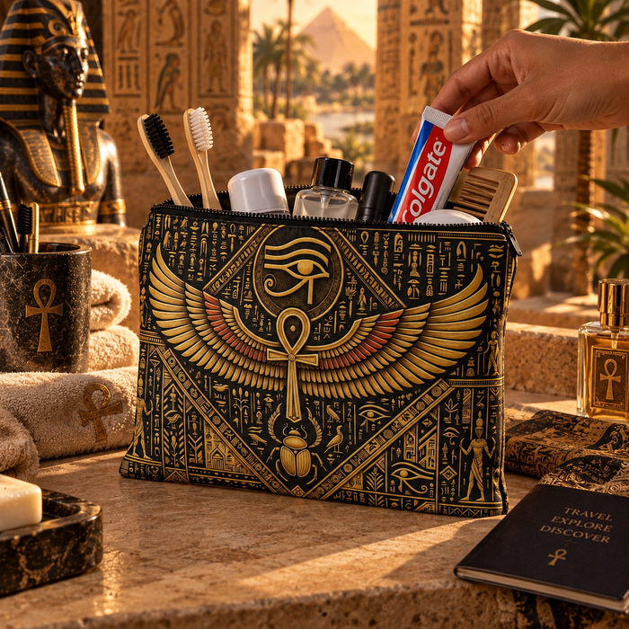 Ankh & Eye of Horus — Toiletry Bag