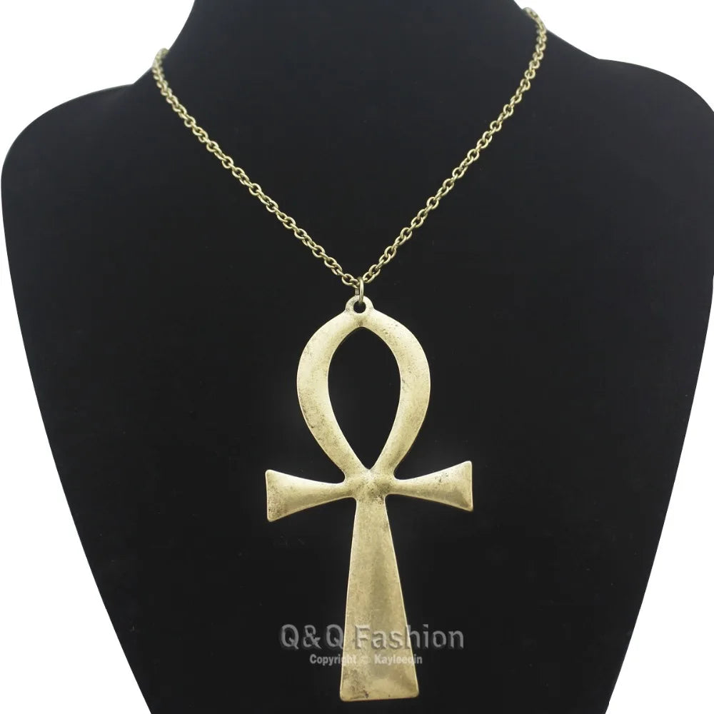 Ankh – Egyptian Necklace & Vintage Earrings Set