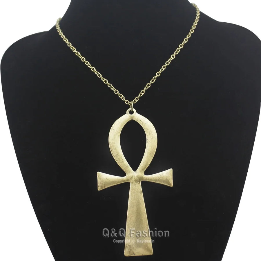 Ankh – Egyptian Necklace & Vintage Earrings Set